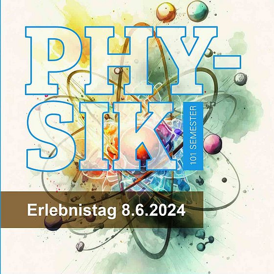 Gezeigt wird das Logo für den Tag der offenen Tür der Physik am 08.06.2024.